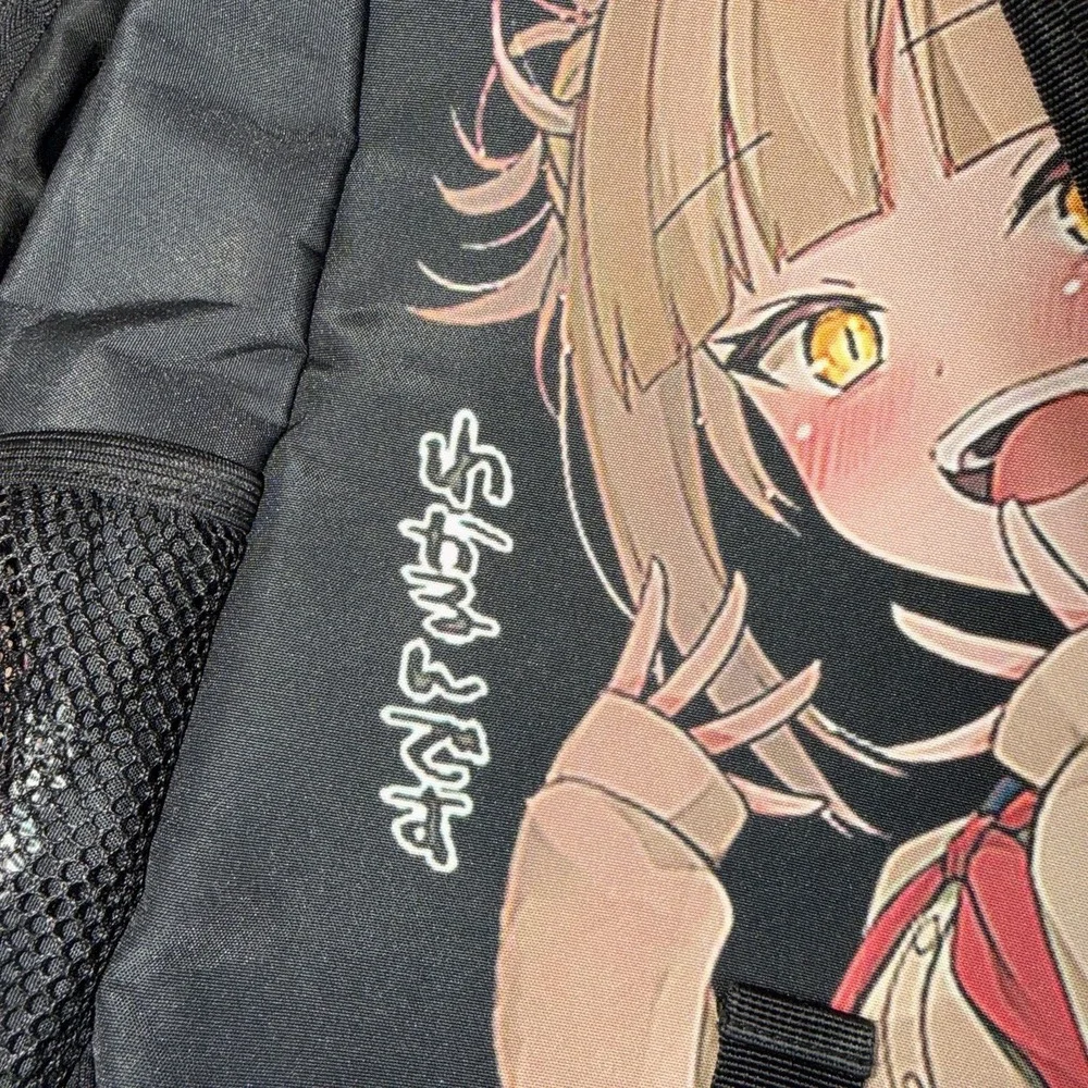 Anime Girl Backpack Black Mini School Bag Himiko Toga Style Japanese Manga Print